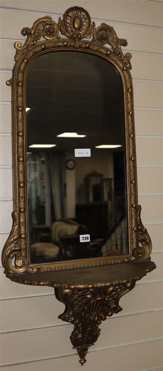 A gilt wall mirror H.157cm